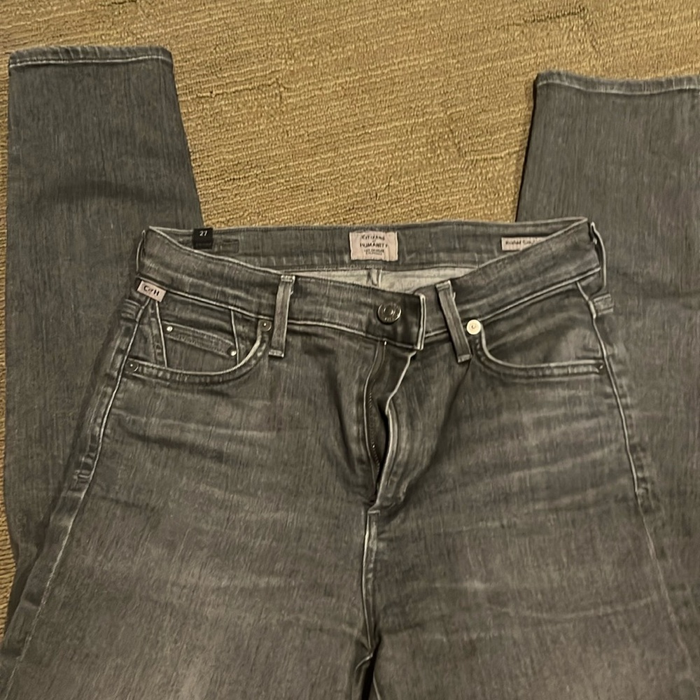 citizens of humanity grey cropped jeans